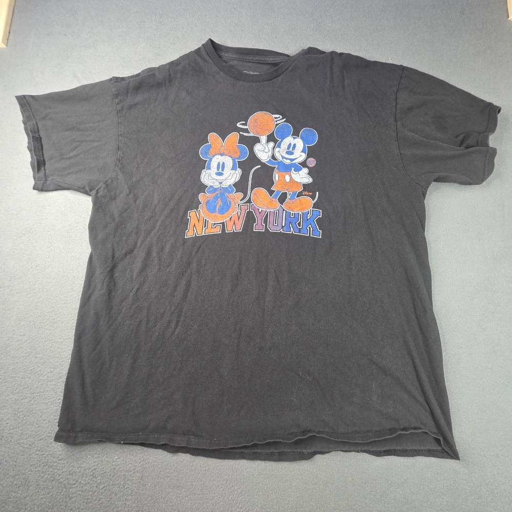 Disney x Junk Food Mickey Minnie Mouse New York Basketball T-Shirt Black XXL